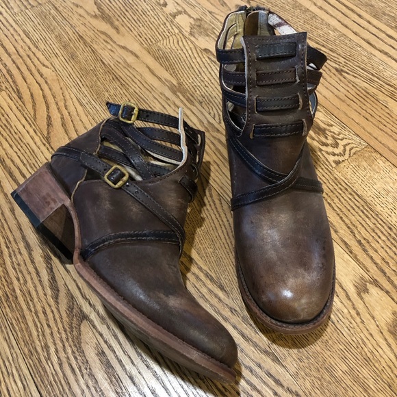 Freebird by Steven Shoes - Freebird by Steven Stair Boot Strappy Ankle Brown